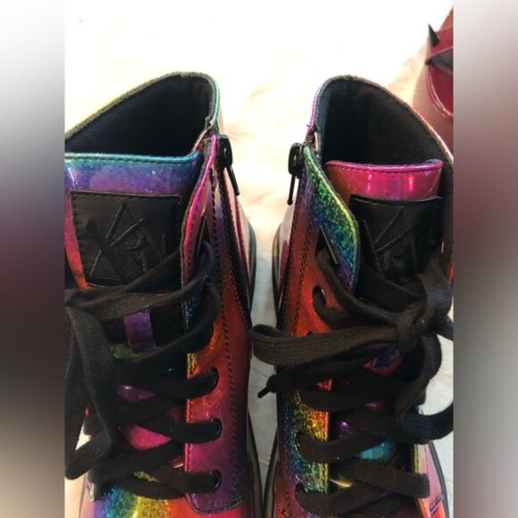 YRU Slayr Rainbow Multi combat boots size 8 - Picture 3 of 8